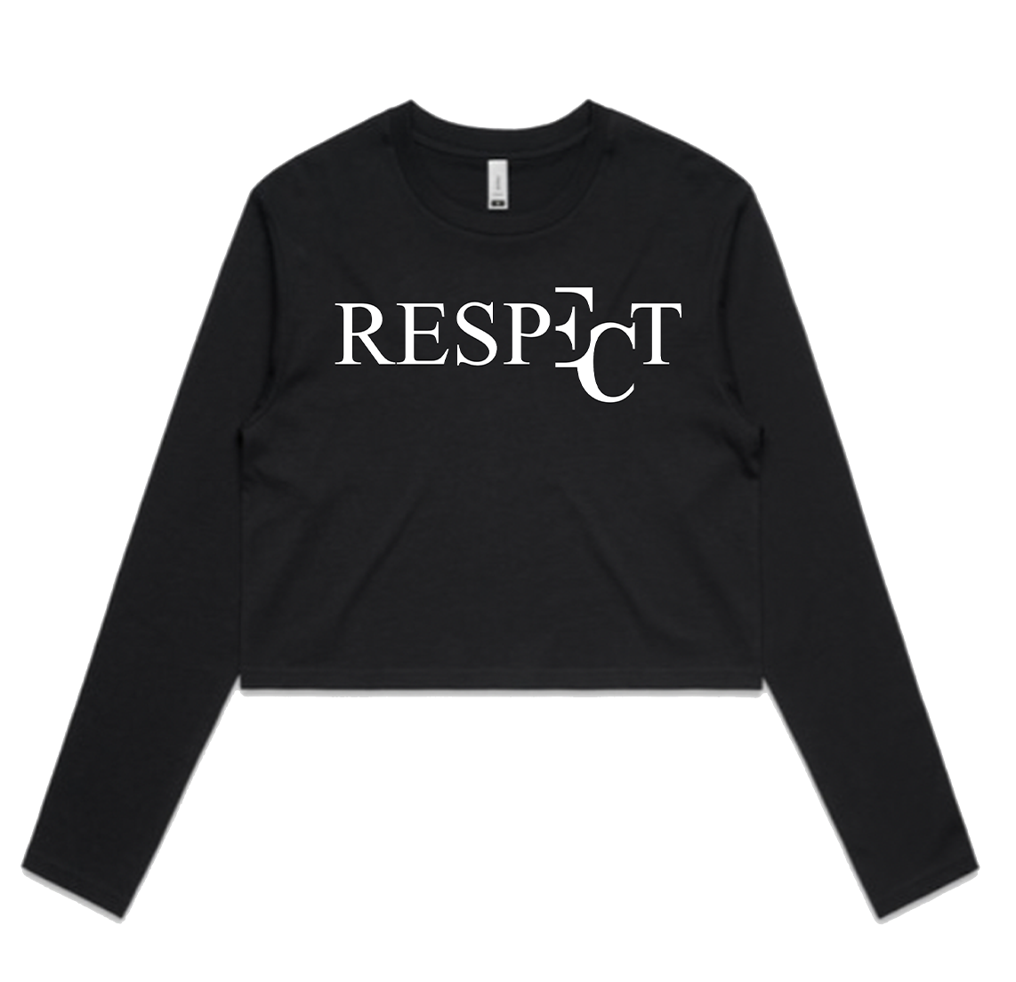 EC RESPECT BLACK AND WHITE CROP TOP TEE