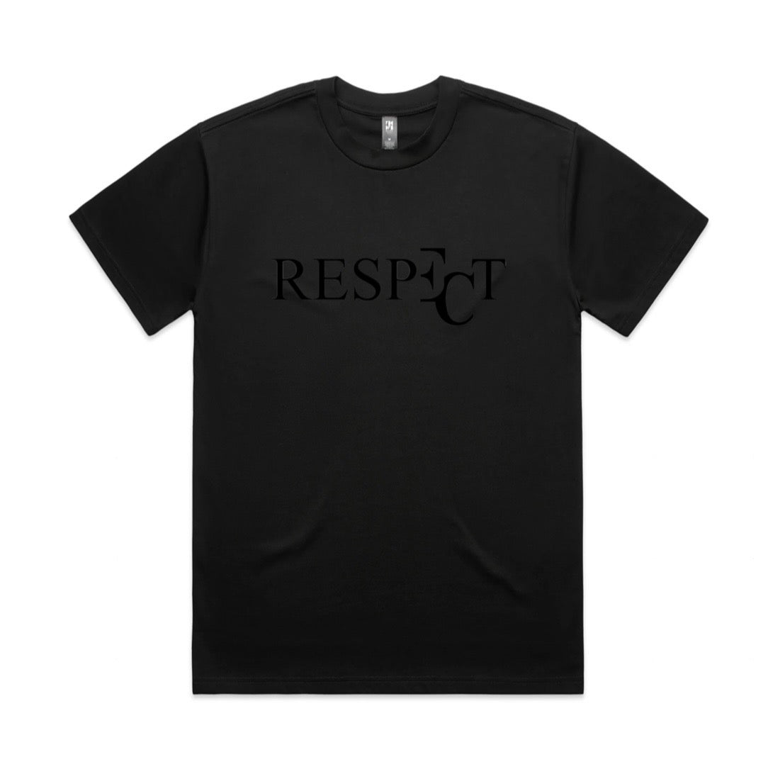 EC RESPECT BLACK ON BLACK T-SHIRT