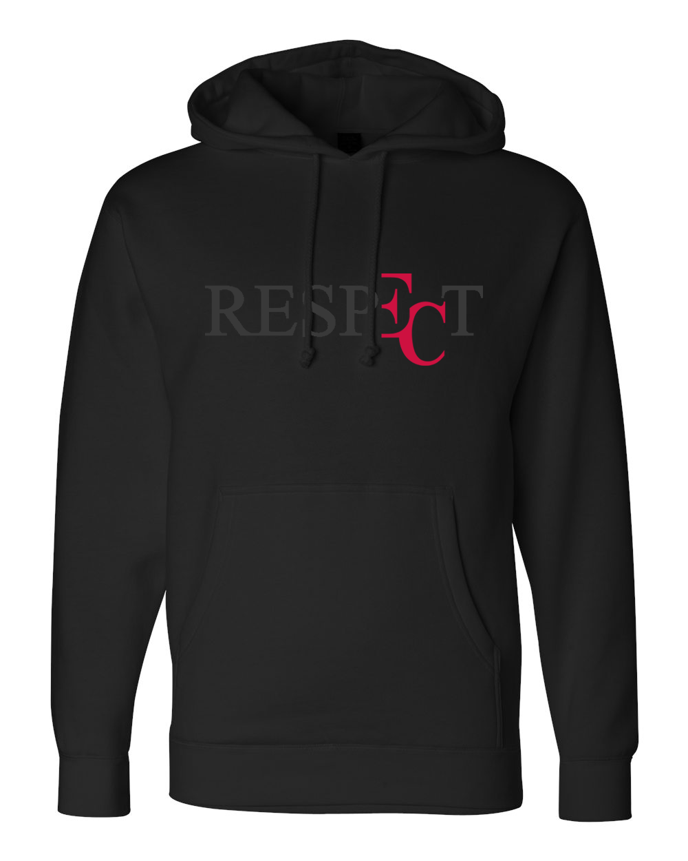 EC RESPECT MATTE BLACK AND RED HOODIE