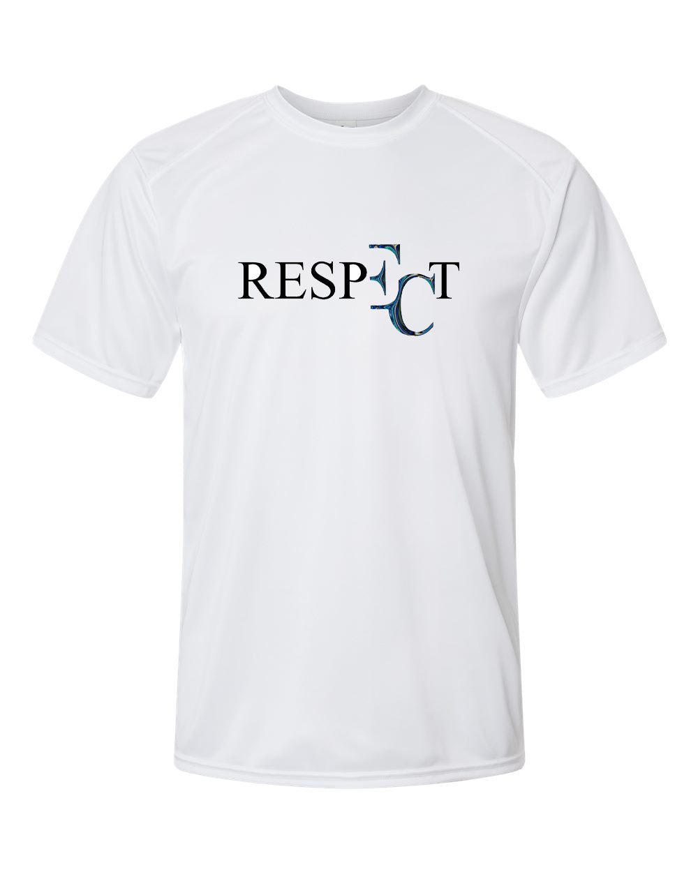 EC RESPECT WHITE AND BLACK AND AQUA SHORT SLEEVE DRIFIT