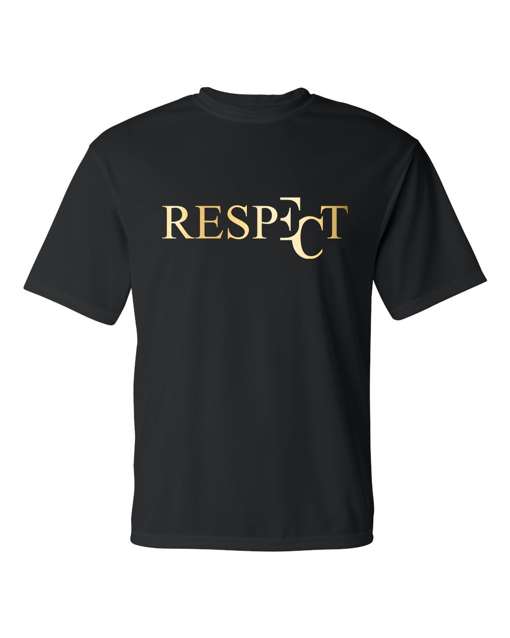 EC RESPECT BLACK AND METALLIC GOLD DRIFIT T-SHIRT