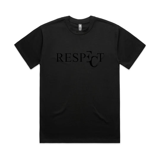 EC RESPECT BLACK ON BLACK T-SHIRT