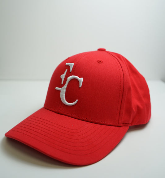 EC RED AND WHITE TRUCKER HAT