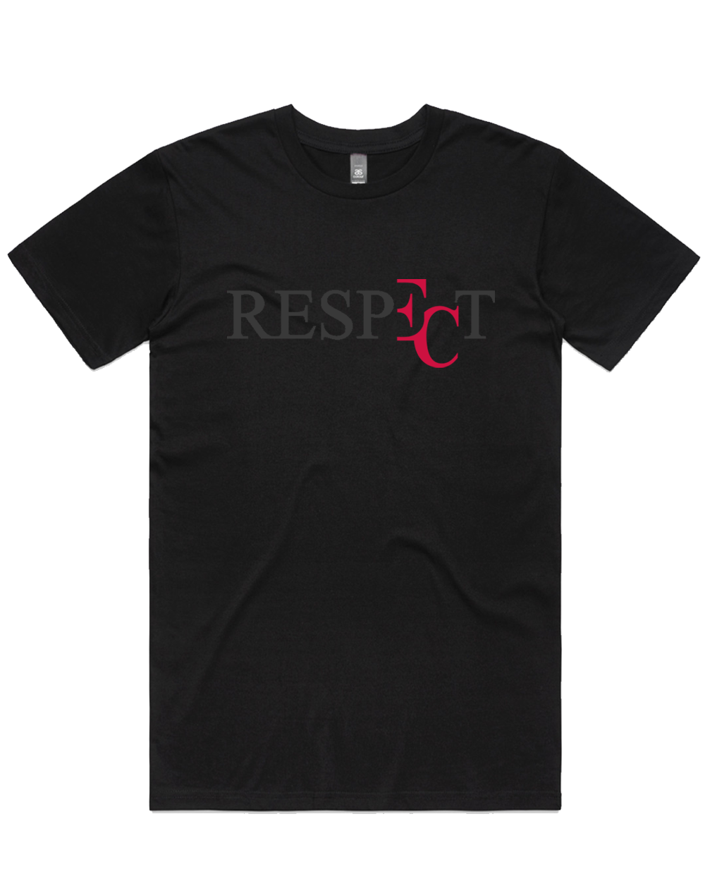 EC RESPECT MATTE BLACK AND RED T-SHIRT