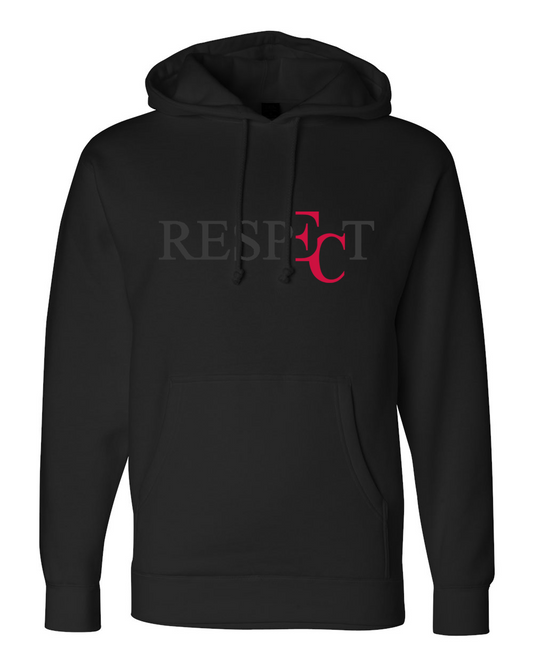 EC RESPECT MATTE BLACK AND RED HOODIE