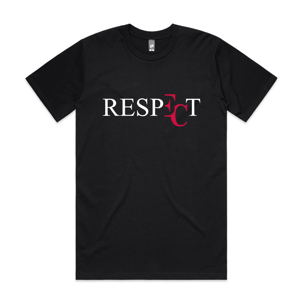 EC RESPECT BLACK WHITE AND RED T-SHIRT