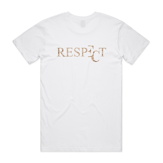 EC RESPECT WHITE AND DESERT CAMO T-SHIRT