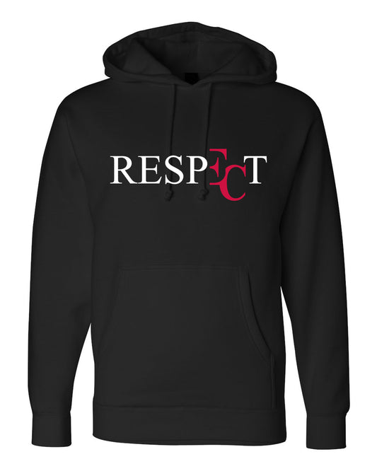 EC RESPECT BLACK WHITE AND RED HOODIE